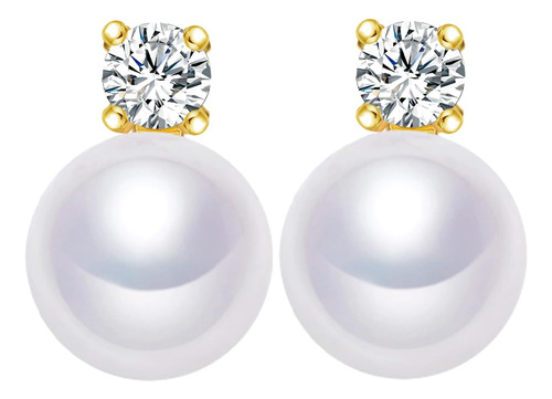 Pendientes De Perlas Reales Para Mujer De 8 A 0.354 In Aaa+ 