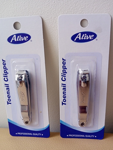 Pack 2 Corta Uñas Marca Alive Acero Inoxidable Grandes