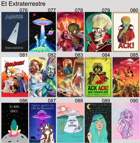 Imagem 6 de 10 de Kit 10 Placas Decorativas Et Extraterrestre Alien