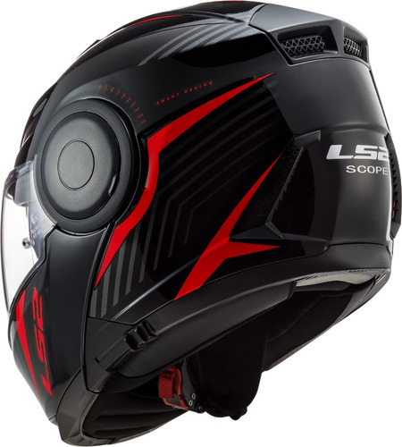 Capacete Escamoteável Ls2 Scope Skid Ff902 Black Red Cor Preto/Vermelho Tamanho do capacete 55-56 S