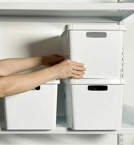 Imagen 4 de 9 de Canasto Contenedor Organizador Con Tapa - Liso