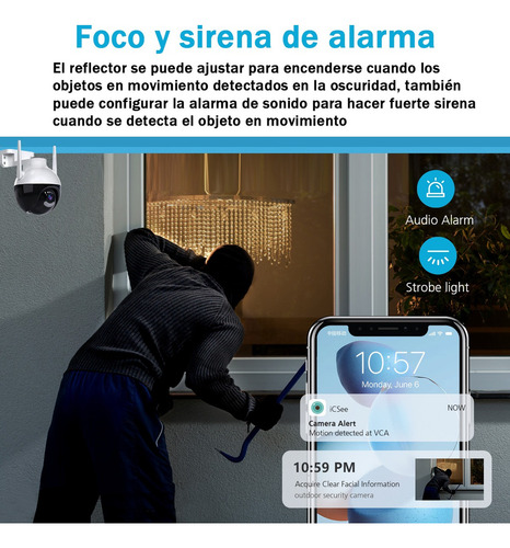 Camara De Seguridad 1080p Hd Lmpermeable Wifi Color Negro Y Blanco