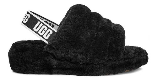 Sandalias Ugg Fluff Yeah Slide W Negro Mujer