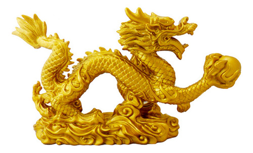 3 Estatuas De Dragones Dorados Chinos Para Decoración De Ani