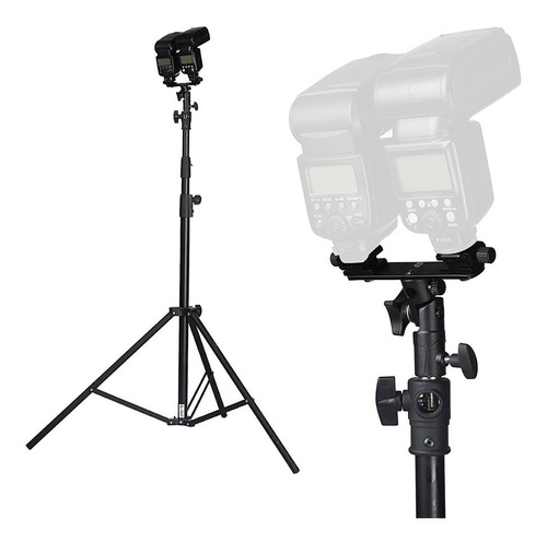 Imagen 5 de 5 de Soporte Rotula Doble P/ Sombrilla Flash Iluminador Ls-31