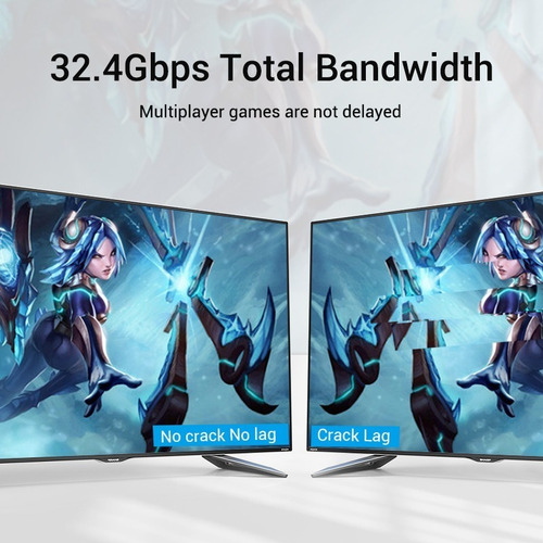 Imagen 4 de 10 de Cable Premium Display Port 1.4 8k 60hz 1,5 Metros Vention
