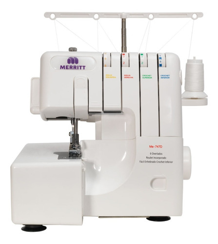 Máquina De Coser Overlock Merritt Me 747d 135w 1300ppm 4hilo Color Blanco