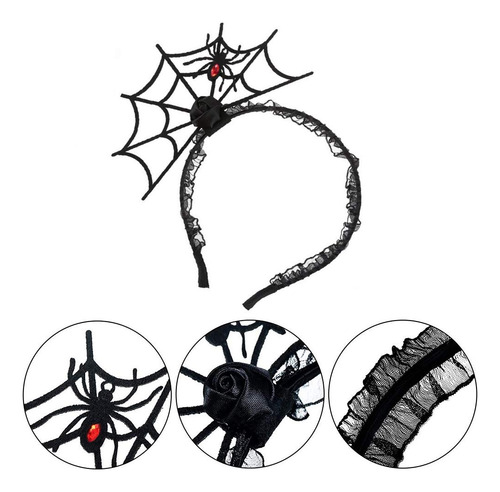 Diadema De Araña Diseño Telaraña Para Halloween Fiesta