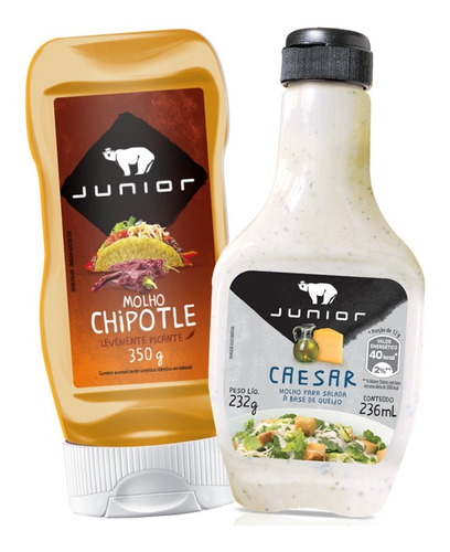 Kit Molhos Para Salada Lanche Junior - Caesar E Chipotle