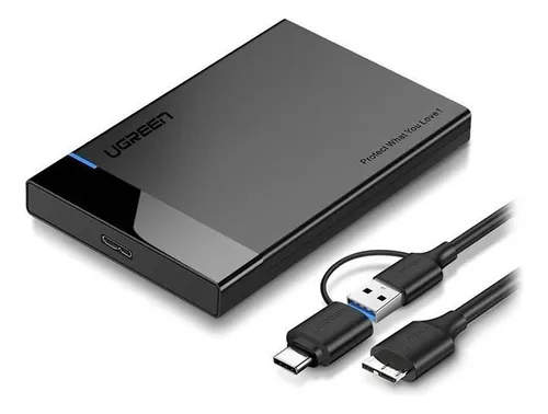 Caja de disco duro USB 3,0/tipo C, carcasa HDD SSD de 2,5 pulgadas