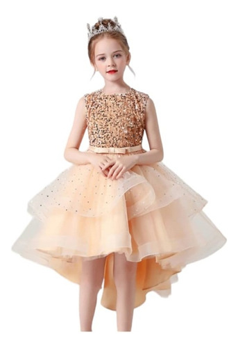 Vestido Niña Elegante Hermoso Diseño Exclusivo T 4/5  Años