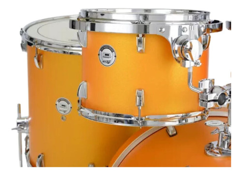 Bateria Acústica D-one Dr22 Com Banco Laranja Sparkle Rocket