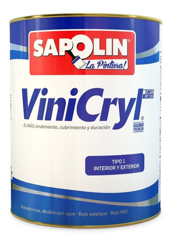 Vinicryl 1/4 Gl -pintura Tipo 1 - L a $327