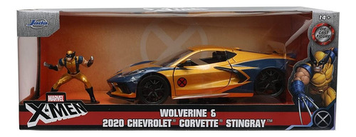 1:24 Chevrolet Corvette 2020 C/ Figura De Wolverine Jada Toy Amarillo