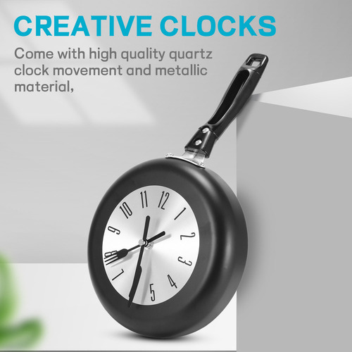 Reloj De Pared Colgante Con Diseño De Sartén De 8 Pulgadas,
