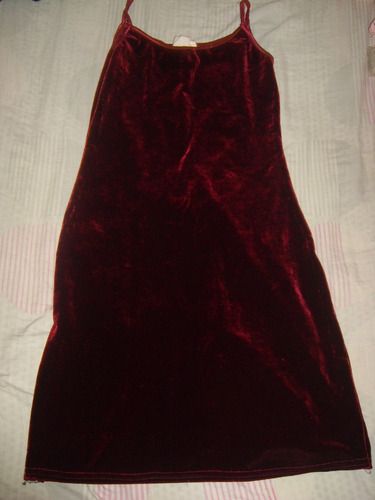 Vestido Tempo Terciopelo M Color Vino Tinto Hecho En Usa