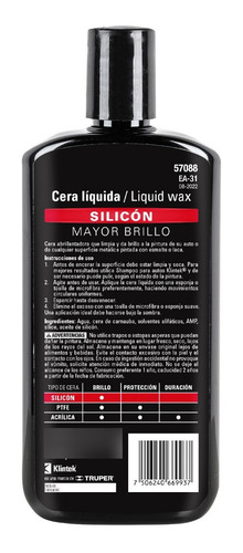 Cera Liquida Silicon Para Auto Brillo Pintura 473ml 57088