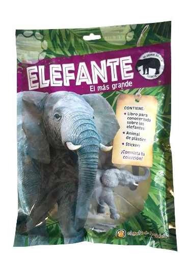 Elefante Libro Para Niños Con Stickers Y Figura 15cm