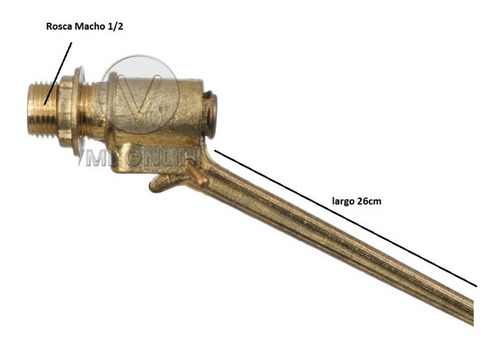 Imagen 2 de 2 de Flotante A Presion 1/2 Pulgada Bronce Tipo Growe Brazo Largo