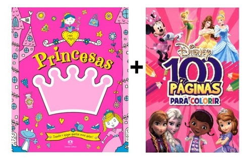 Imagem 1 de 1 de Kit 2 Livros Princesas - Lousa Magica + 100 Paginas Colorir