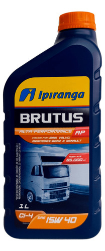 Kit C/20 Ipiranga 15w40 Ci-4 Mineral Brutus Alta Performa 1l