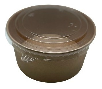 Envases Bowl Kraft 500 Cc Con Tapa - 100 Unidades