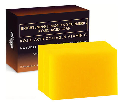 Jabón De Limón Con Ácido Kójico Amarillo 65g 2 Pzas