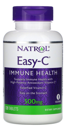 Natrol Sistema inmunitario, Easy-c Con Vitamina C Y Bioflavonoides 500mg 120 Tabs Sin sabor