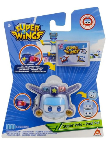 Mini Super Wings Super Pet Paul Com Luz Multikids - Br1890