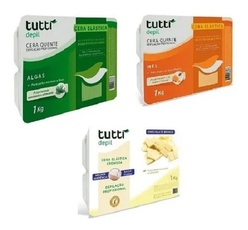 Cera Tutti 1kg - 1 Algas, 1 Mel E 1 Chocolate Branco