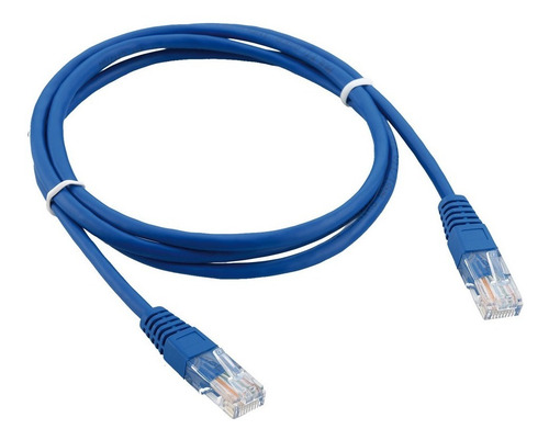 Cabo De Rede 2 Metros Patch Cord Azul Cat5e Ethernet 1000mb