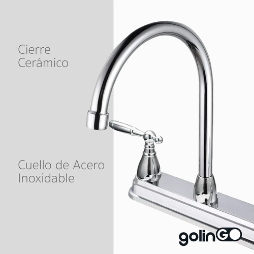 Mezcladora Fregadero Cocina Llave Cuello 360º Inoxidable