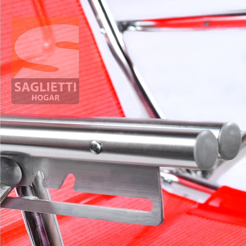 Imagen 6 de 10 de Reposera Cama Aluminio Brillante Alta Refozada 130 Kg Alumel