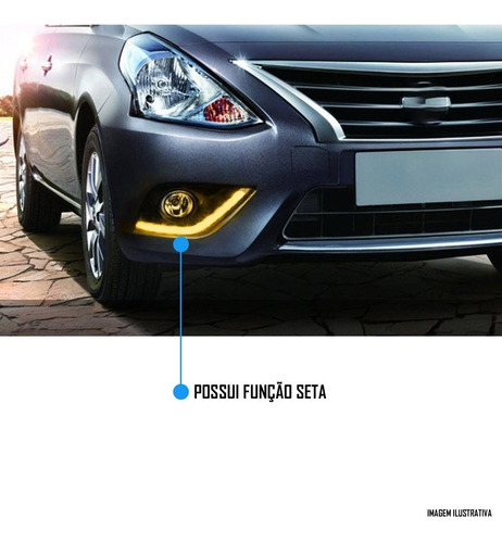 Kit Farol Milha Neblina Versa 2015 À 2020 Led Drl + Kit Led