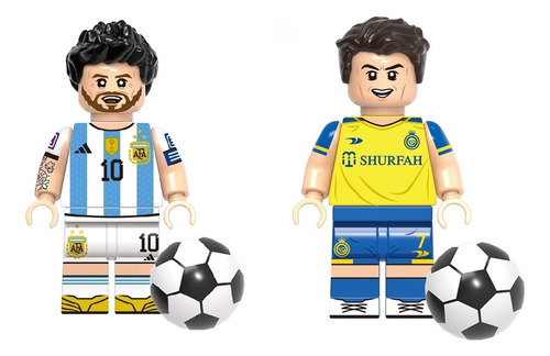 Mini Figuras Lionel Messi Y Cristiano Ronaldo Muñecos