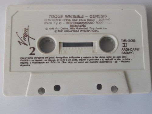 Genesis Cassette Musical Original Año 1986 (sin Caratula) 