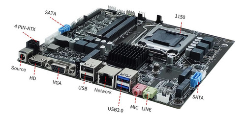 H81 Lga 1150 Placa Base, Canal Ddr3 Micro Itx Computer Mothe