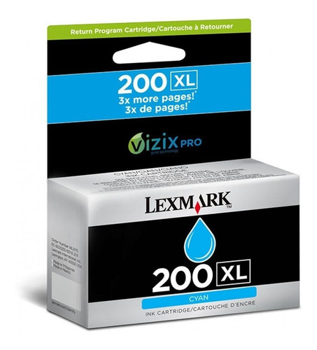 Cartucho de tinta Lexmark 200xl 14l0175 cian 18013