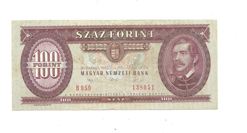 Billete De Hungria 100 Forint Año 1992