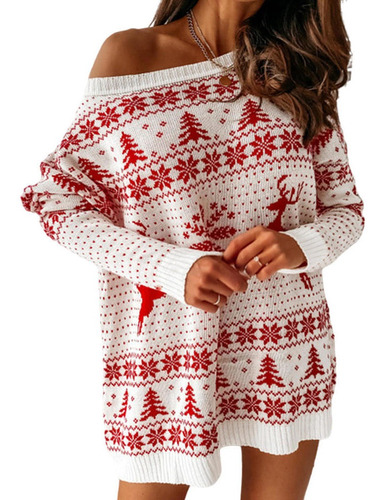 Otoño Invierno Vestido De Suéter De Navidad Jersey De 