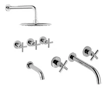 Comprar Combo Griferías Hydros Novara Lavatorio Pared + Ducha Embuti