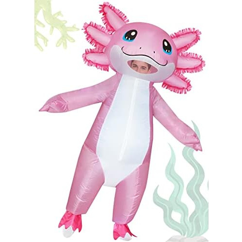 Disfraz Inflable De Axolotl Adultos, Traje De Halloween...