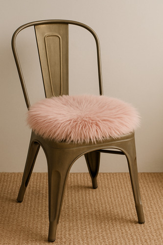 Packx6 Almohadones Redondos Para Silla Eames O Tolix Beige Piel