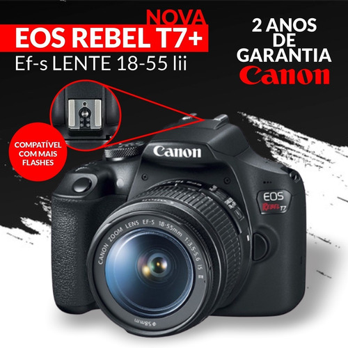Câmera Canon Eos Rebel T7 Ef-s Lente 18-55 Iii
