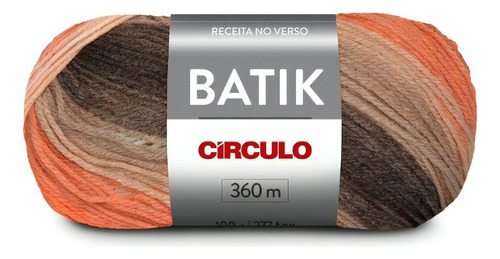 01 Novelo De Lã Mesclada Batik Circulo Para Tricô E Crochê Cor 9508 - Batom