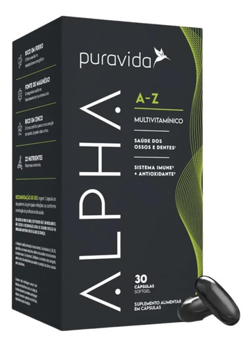 Kit 2 X Alpha A-z Multivitaminico 30 Caps Puravida