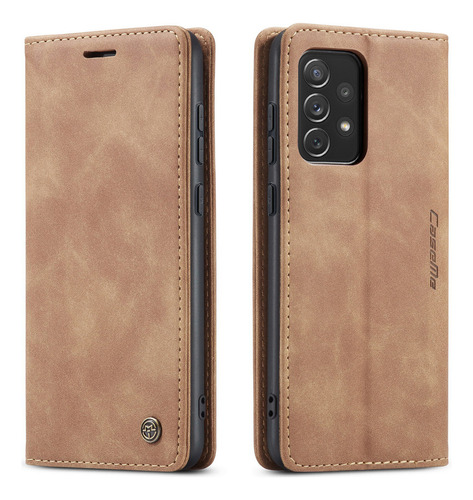 Carcasa Genérica Samsung Leather case marrón con diseño oppo a96 4g