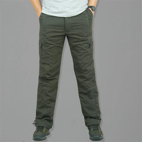 Pantalones Cargo Con Capa De Forro Polar, Térmicos, Casuales