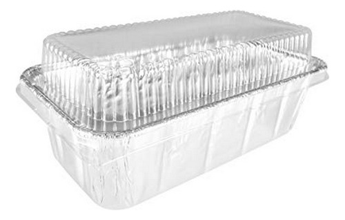 Disposable Aluminum 2 Lb. Loaf Pan With Clear Plastic Snap O