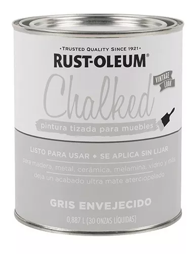 Pintura Chalked Tizada Rust Oleum Brochable Gris Envejecido X 0.887 -  Kromacolor